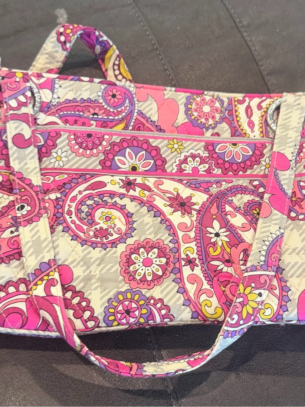 Vera Bradley Pink Paisley Quilted Shoulder Bag